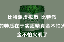 比特派虚拟币 比特派教程的特质在于实质精真金不怕火明了
